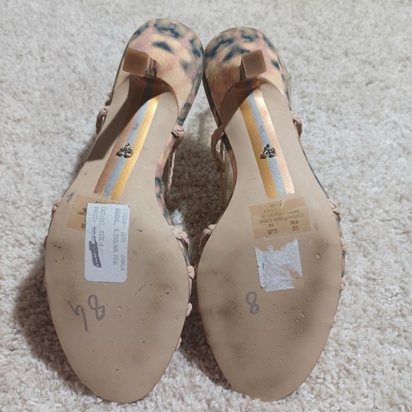 SAM EDELMAN 'Pankin' Seashell Pink Braided Strappy Slingback Heeled Sandals - Picture 11 of 12